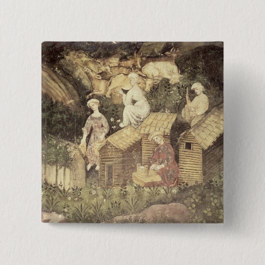 De maand juni vierkante button 5,1 cm (Voorkant)