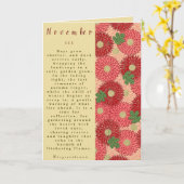 De maand november Geboren in Proza Bloem Kaart (Gele Bloem)