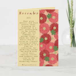 De maand november Geboren in Proza Bloem Kaart