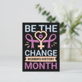 De maand van de veranderende vrouwengeschiedenis briefkaart (Staand voorkant)