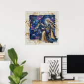 De Maanverlichte Bewaker van de Drempel Muurkunst Poster (Thuiskantoor)