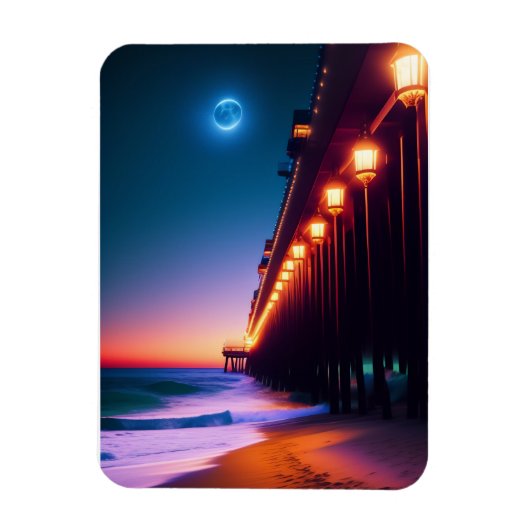 De maanverlichte pier  magneet (Verticaal)