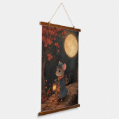 De maanverlichte reis van de reizende muis hangend wandkleed (Gebogen)