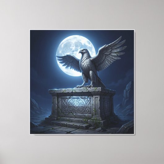 De Maanverlichte Soevereine Adelaar Canvas Afdruk (Voorkant)