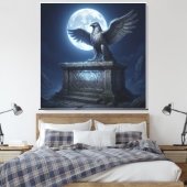 De Maanverlichte Soevereine Adelaar Canvas Afdruk (Insitu (Slaapkamer))