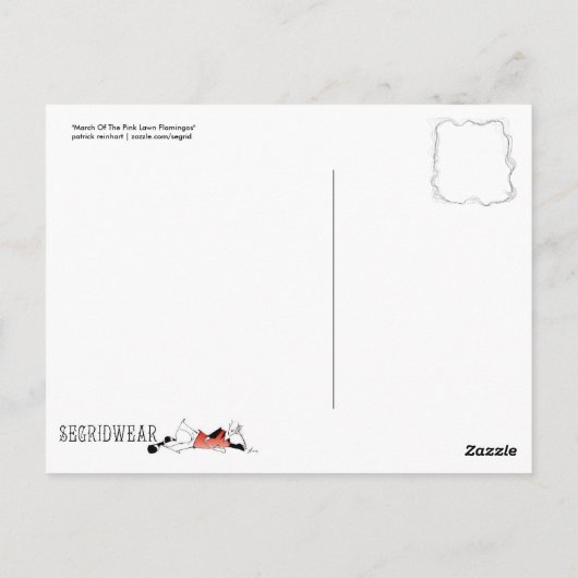 De maart van het roze Briefkaart Flamingos (Achterkant)