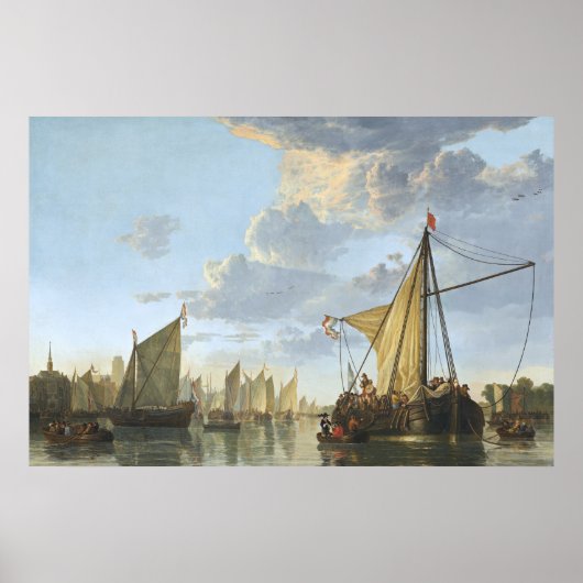 De Maas in Dordrecht door Aelbert Cuyp Poster (Voorkant)