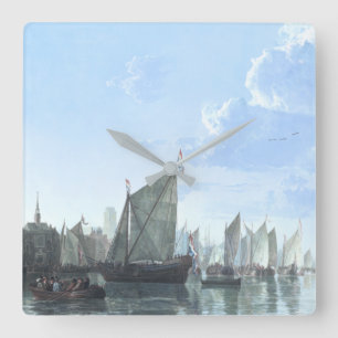 De Maas in Dordrecht Vierkante Klok