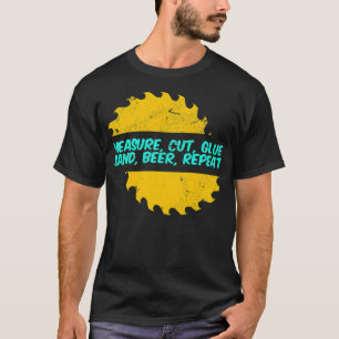 De maatregel van de houtbewerker snijdt de Glue Ap T-shirt