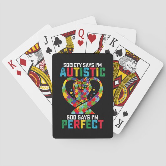 De maatschappij zegt dat ik Autistic God zegt dat Pokerkaarten (Achterkant)