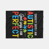 De maatschappij zegt dat ik autistisch ben Autisme Fleece Deken (Voorkant (Horizontaal))