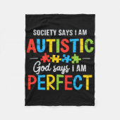 De maatschappij zegt dat ik autistisch ben Autisme Fleece Deken (Voorkant)