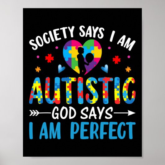 De maatschappij zegt dat ik Autistisch ben en zegt Poster (Voorkant)
