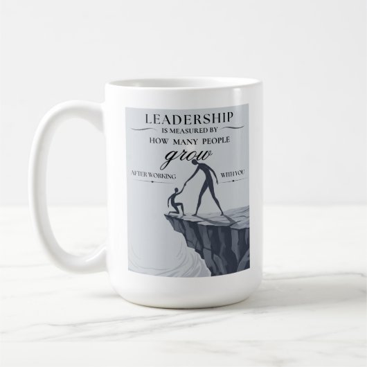 De maatstaf van een leider koffiemok (Links)