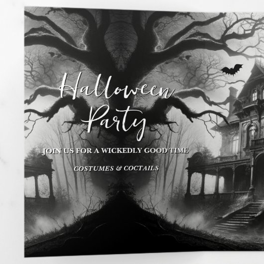 De Macabre Manor Halloween-feest uitnodiging (Binnenzijde eerst)