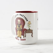 De Macabre Matinee Edition van Oddie Beau van twee Tweekleurige Koffiemok (Voorkant links)