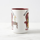 De Macabre Matinee Edition van Oddie Beau van twee Tweekleurige Koffiemok (Center)