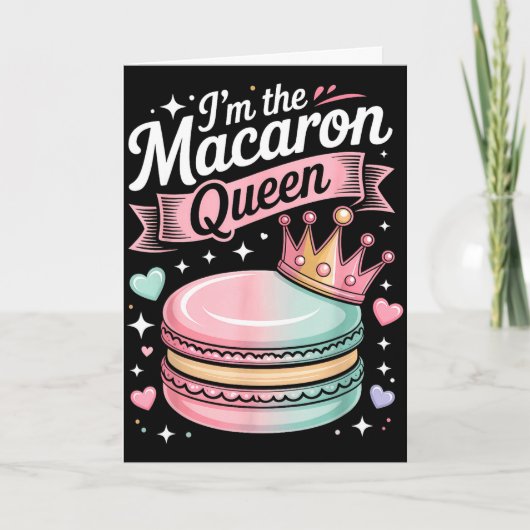 De macaron koningin schattig pastel dessert liefhe kaart (Voorkant)