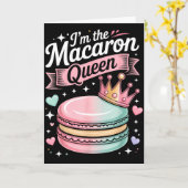 De macaron koningin schattig pastel dessert liefhe kaart (Gele Bloem)