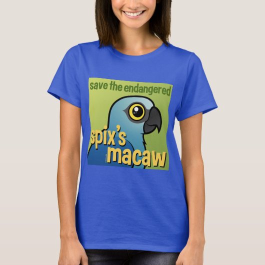 De Macaw van de bedreigde spix opslaan T-shirt (Voorkant)