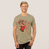 De Maccaronin Scroll Warriors II Tri-Blend Shirt (Voorkant volledig)
