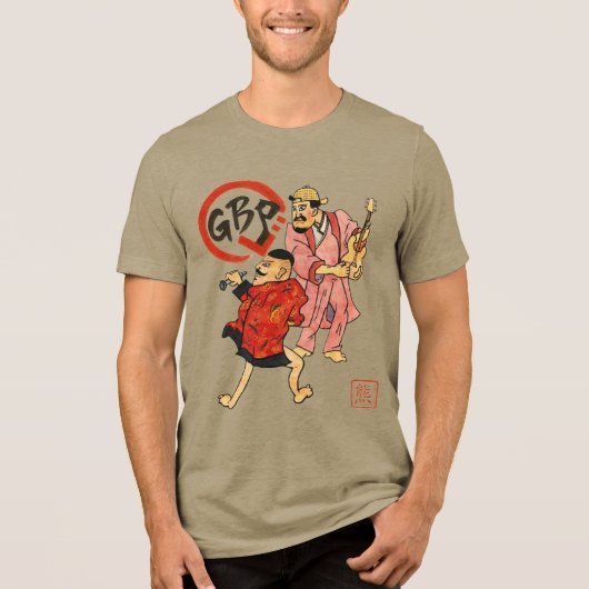 De Maccaronin Scroll Warriors II Tri-Blend Shirt (Voorkant)