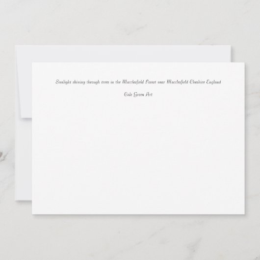De Macclesfield Forest winterkaart Bedankkaart (Achterkant)