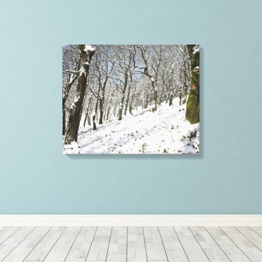 De Macclesfield Forest winterkaart Canvas Afdruk (Insitu (Houten vloer))