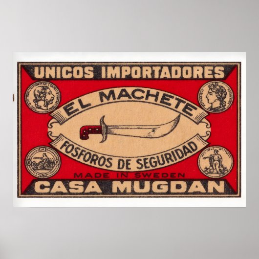 De machete - Matchbox Print - Zweden Muurkunst (Voorkant)