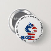 De macht bij de Opiniepeilingen verzet de knoop va Ronde Button 5,7 Cm (Voorkant /achterkant)