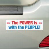 De macht is bij de mensen! bumpersticker (Op auto)