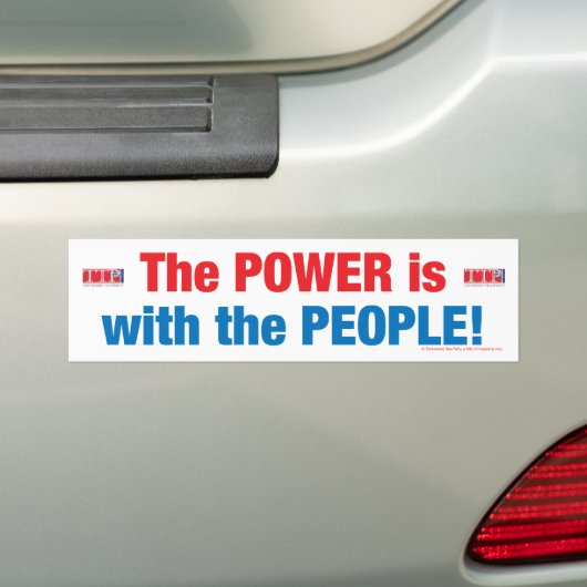 De macht is bij de mensen! bumpersticker (Op auto)