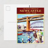 De machtige bruggen van Newcastle, Upon-Tune,  Briefkaart (Voorkant / Achterkant)