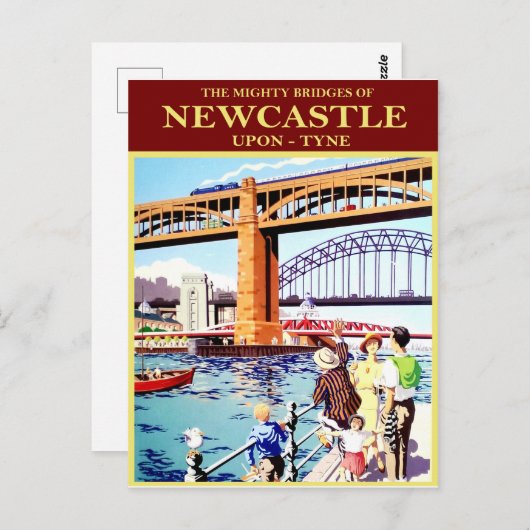 De machtige bruggen van Newcastle, Upon-Tune,  Briefkaart (Voorkant / Achterkant)