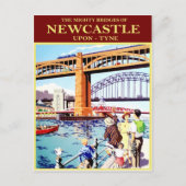 De machtige bruggen van Newcastle, Upon-Tune,  Briefkaart (Voorkant)