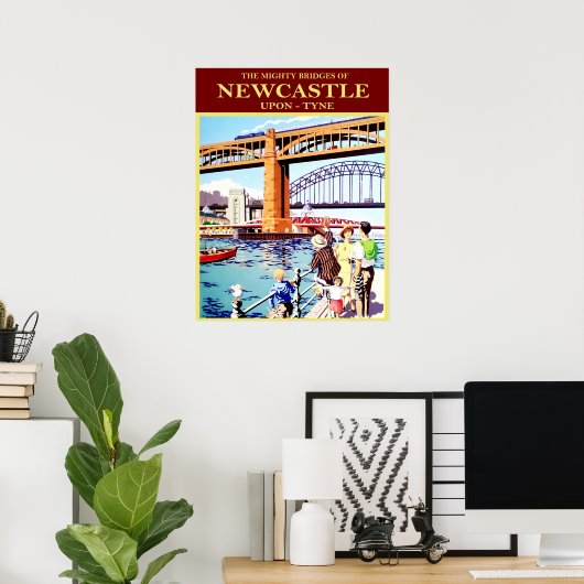 De machtige bruggen van Newcastle, Upon-Tune,  Poster (Thuiskantoor)
