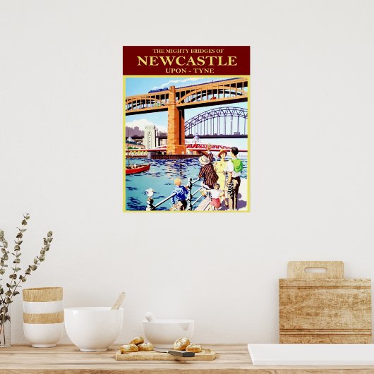 De machtige bruggen van Newcastle, Upon-Tune,  Poster (Keuken)