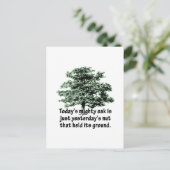 De machtige eikel van vandaag is slechts de noot v briefkaart (Staand voorkant)