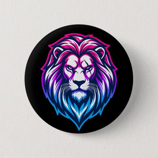 De Machtige Leeuw - Androgyne Editie Ronde Button 5,7 Cm (Voorkant)