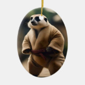 De machtige Meerkat: Sumo Showdown, Keramisch Ornament (Voorkant)