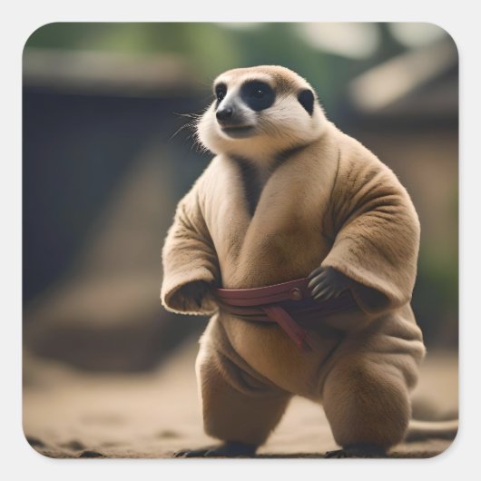 De machtige Meerkat: Sumo Showdown, Vierkante Sticker (Voorkant)