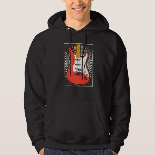 De machtige rode gitaar hoodie (Voorkant)