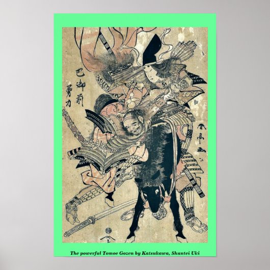 De machtige Tomoe Gozen van Katsukawa, Shuntei Uki Poster (Voorkant)