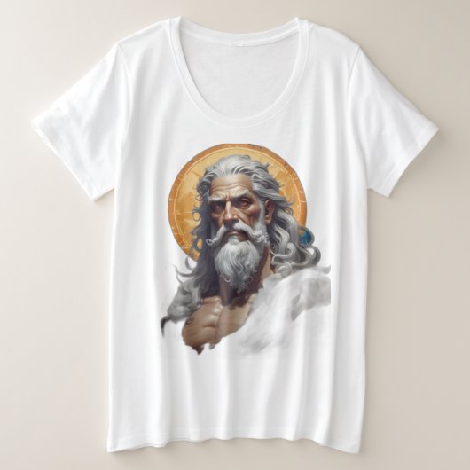 De machtige Zeus, de god van de donder Grote Maat T-shirt (Design voorkant)