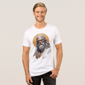 De machtige Zeus, de god van de donder Tri-Blend Shirt (Voorkant volledig)