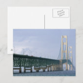 De Mackinac Bridge die de Straat van 2 overspant Briefkaart (Voorkant / Achterkant)