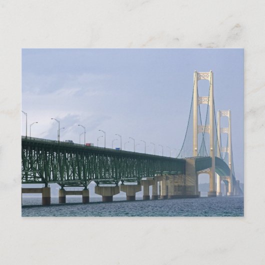 De Mackinac Bridge die de Straat van 2 overspant Briefkaart (Voorkant)