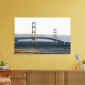 De Mackinac Bridge die de Straat van 3 overspannen Canvas Afdruk (Insitu (Woonkamer))