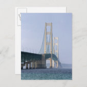 De Mackinac-brug die de Straat van Briefkaart (Voorkant / Achterkant)