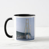 De Mackinac-brug die de Straits of overspant Mok (Links)
